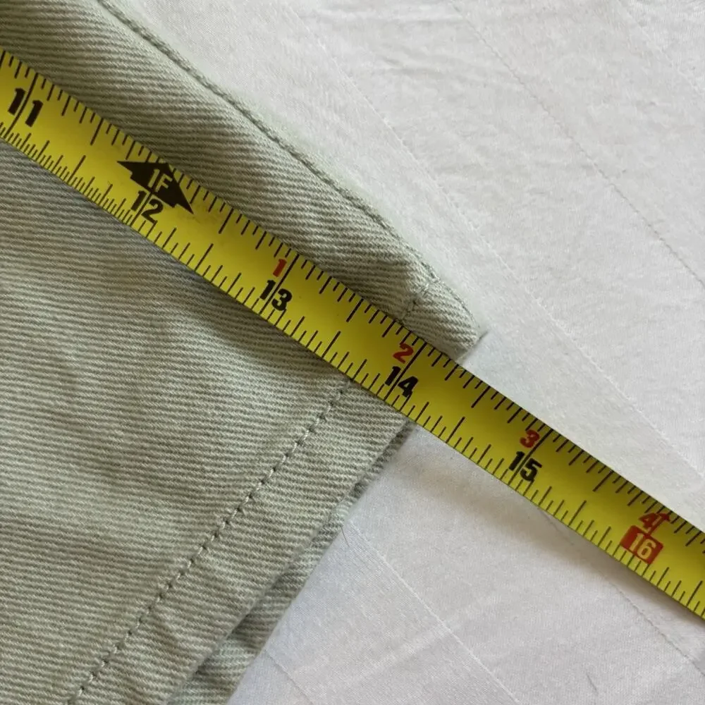 H&M Divided Womens US 2 Sage Green High Rise Denim Shorts 100% Cotton